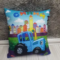 Дитяча подушка Синій трактор
