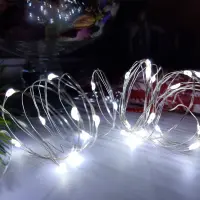 Светодиодная гирлянда роса, (30 LED) 2 режима свечения Холодный Белый