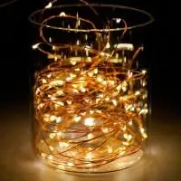 Гирлянда Роса (Белый теплый) 50 LED  на батарейках