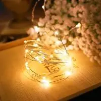Светодиодная гирлянда Роса (Белый теплый) 100 LED  на батарейках