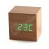 Часы будильник wood clock green